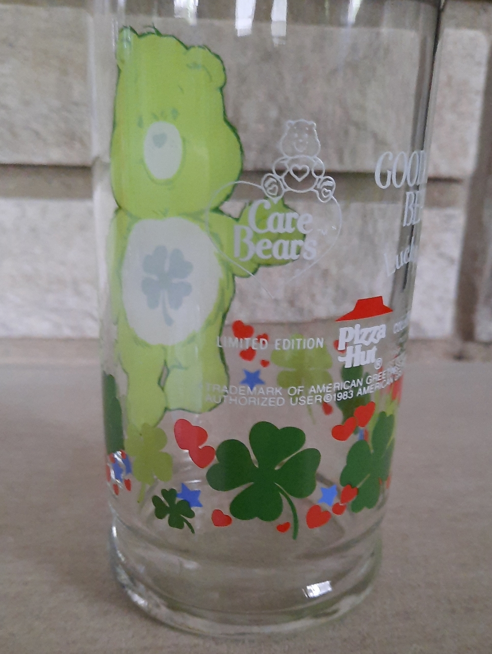 Vintage Pizza Hut Care Bears Glass Good Luck 1983 - Picture 2 of 13